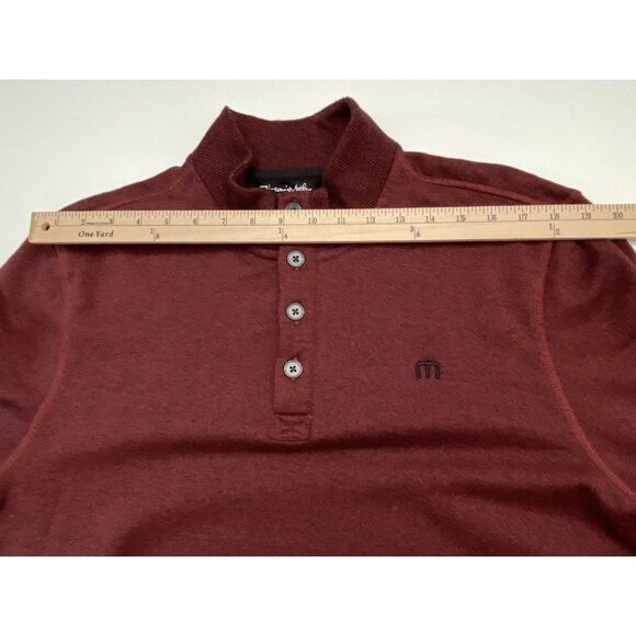 Travis Mathew 4 Button Red Long Sleeve Micro Fleece Pullover Sweater Men’s Large - Picture 15 of 16